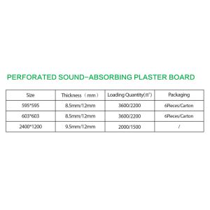 Perforated suspended Plaster Gypsum Ceiling Board Calcium Silicate Composite