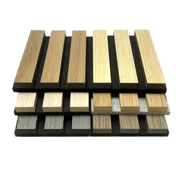 Modern Interior Soundproof Composite Wood Slats Wall Acoustic Absorbing Panels