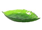 Solid Colored Leaf Shape 28.5cm Crystal Glass Plates Centrifugal Casting