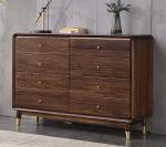 Natural Walnut Solid Wood Entryway Cabinet Wax Polish Minimalist Style
