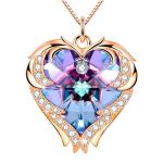 18 Inch 8.2 Silver Jewelry Big Heart Necklace With Austrian crystal Crystal Gold