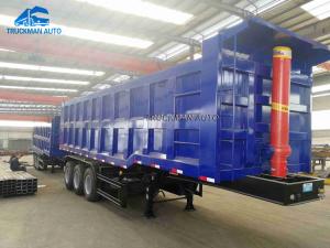 China 35m3 Cargo Box Tipper Semi Trailer HYVA Lifting System factory
