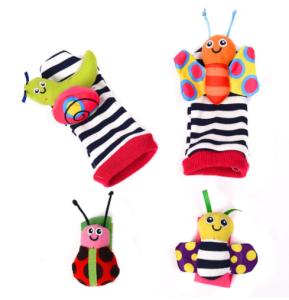 China Adjustable Kids Plush Toys Wrist Ring Bell Puzzle Toy Socks factory