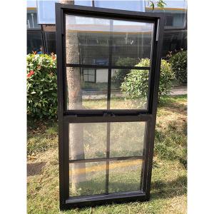 China Black Sash Hung Single Pane Vinyl Windows 58mm Aluminum Alloy factory