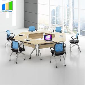 China Ebunge School Furniture Wooden Stackable Office Conference Folding Tables factory