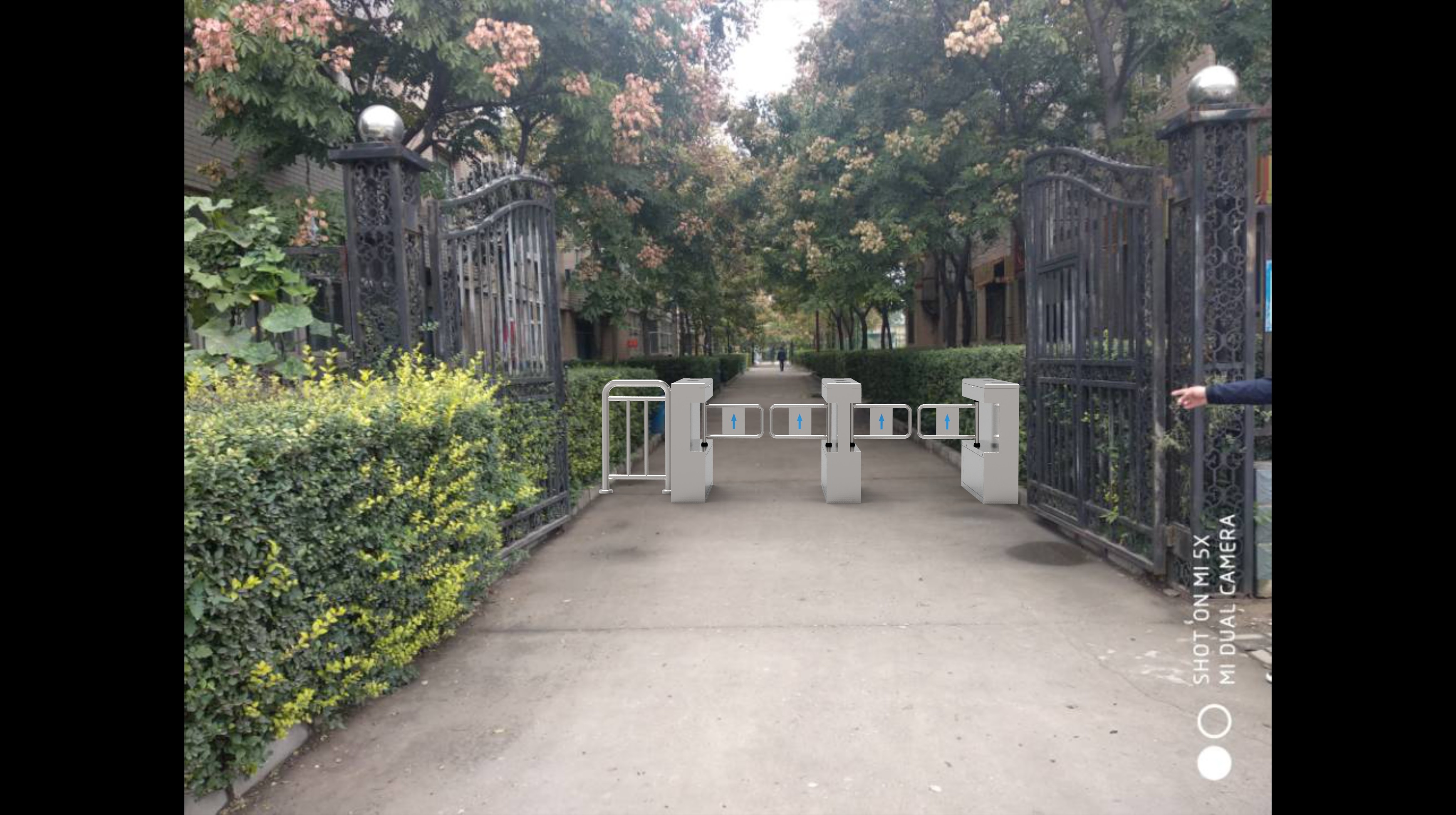 Pedestrian Access Control Turnstile Gate , Turnstile Security Systems 4 Pairs IR Sensor
