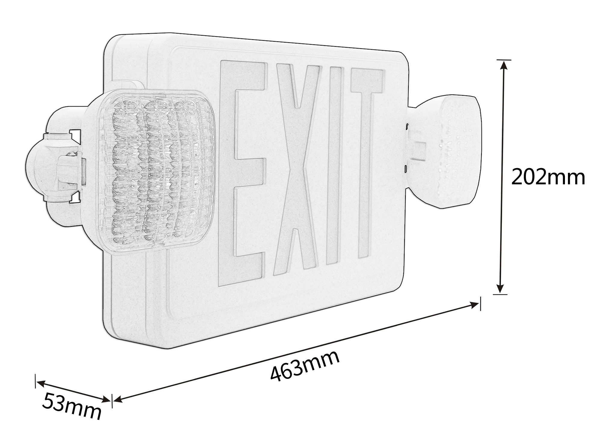 Recessed Blade Spitfire Emergency Exit Light 4watt 6500k 240VAC