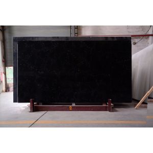 China Acid Resistant Solid Black Quartz Countertops With NSF SGS Certification factory
