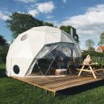 Deluxe Hemi Spherical Glamping Dome Tent Kits Rainproof PVC Camping Events