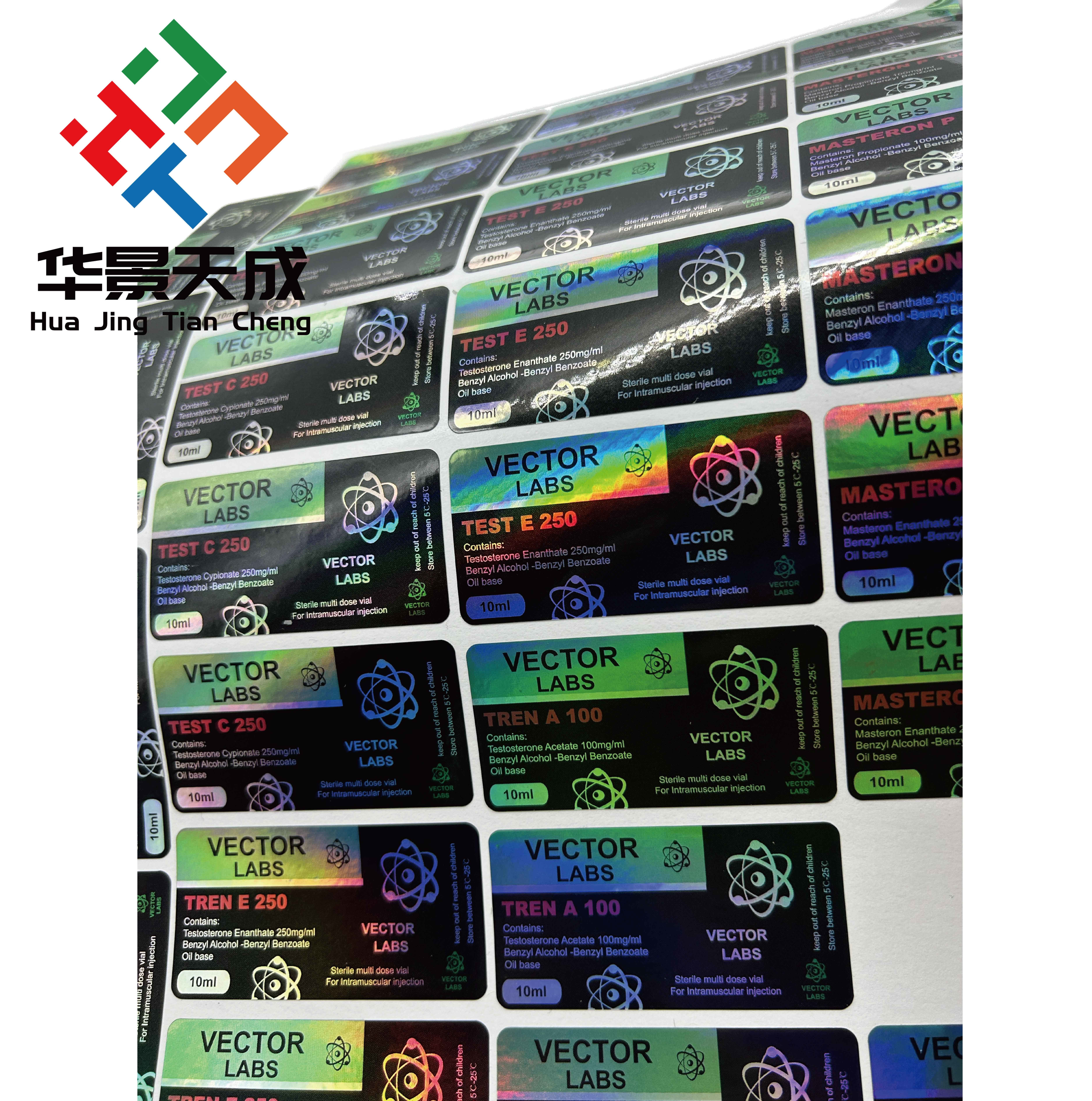 Injection Oil Glass Vials Labels 10ml Vial Labels