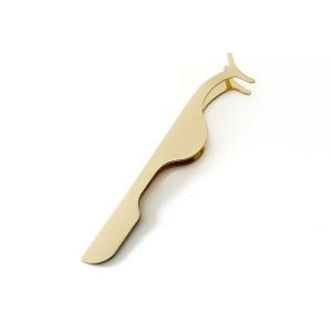 China Reusable Professional Eyelash Tweezers , Gold Eyelash Applicator Tweezers factory
