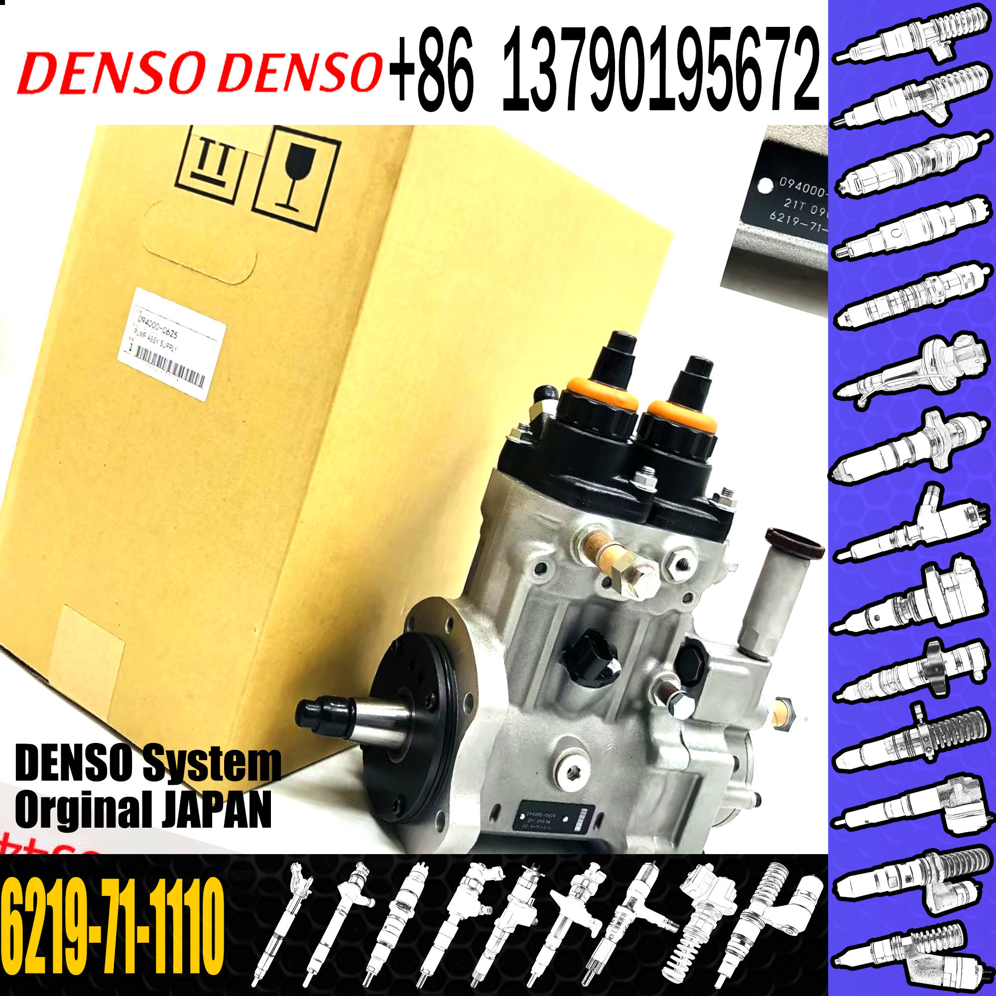 Brand New 094000-0621 fuel injection pump 094000-0621 6219711110 6219-71-1110 for KOMATSU SAA12VD140E-3C Engine