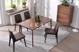 China Modern Living Room Sets Oak Wood Dining Table Designs factory