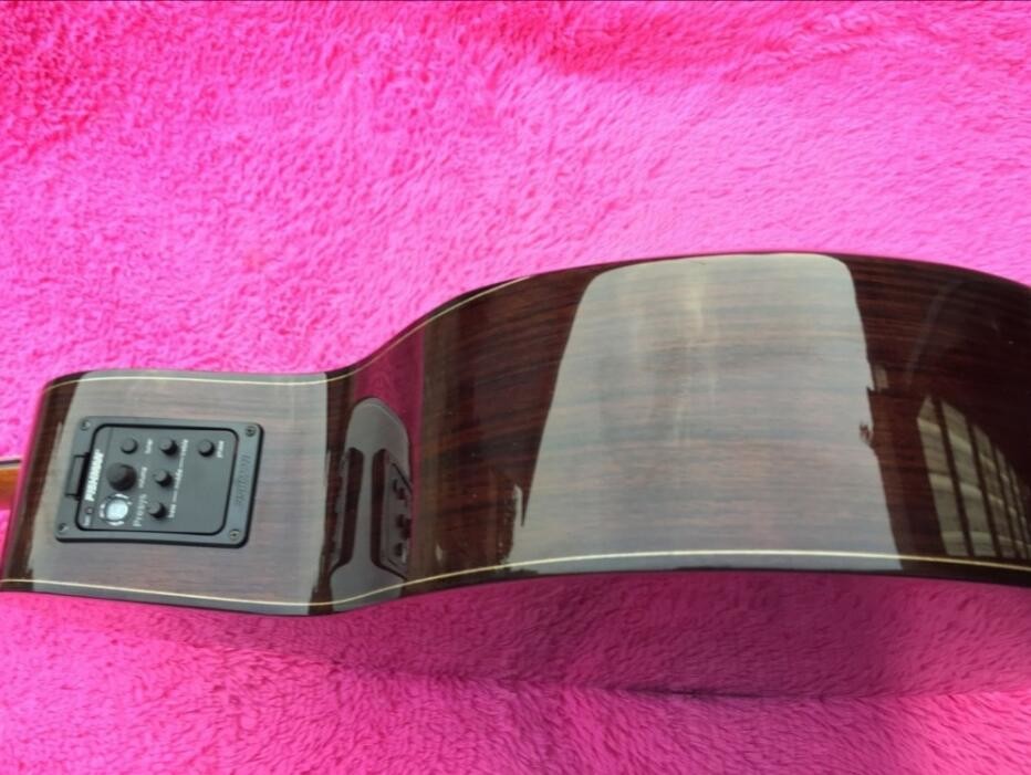 2018 New body cut Chaylor acoustic guitar Real abalone solid top electric acoustic guitar