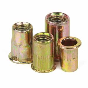 China Yellow Zinc M8 Mild Steel 4 Drive Rivet Nut , Threaded Stud Bolt factory