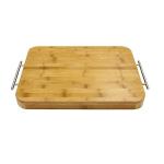 Multi functional wooden butlers tray with handles