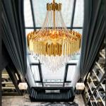 Mirror Titanium Crystal Modern Pendant Light Stainless Steel Residential