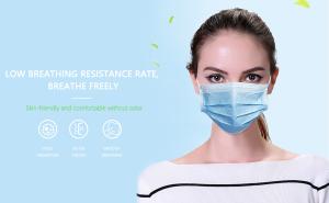 China Disposable Hygiene Face Mask , Earloop Style 3 Ply Non Woven Face Mask factory