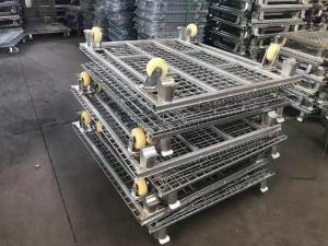 China Supermarket 800-1700KGS Loading Wire Mesh Storage Containers Collapsible factory