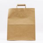 120gsm Eurotote Brown Paper Gift Bags With Flat Handle for Retail Store