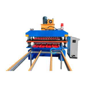 China Double Layer Metal Roof Sheet Two Profile In One Roll Forming Machine 5.5 Kw Power factory