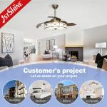 Smart Decorative Invisible Bladeless Neon Chandelier Ceiling Fan for Home Hotel