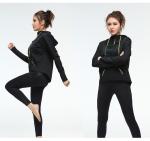 black 3/4 Zipper Up Collar Women'S Sports Hoodie 250g Cuff design