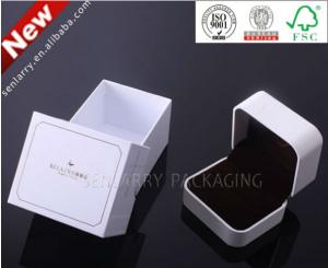 China High end white custom box for jewelry wholesale with velvet insert ex factory price!!! factory