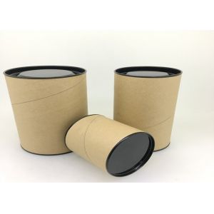 Light Weight Custom Paper Tube With Metal Lid / Biscuit Cookie Packaging Box