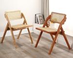 OEM Service Accepted Natural Rattan Solid Wood Dining Chair Furniture with