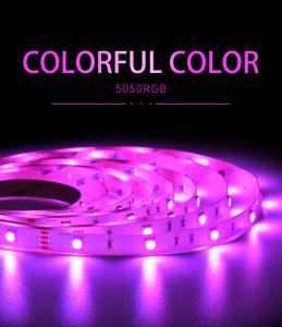 China Full Color 5050 SMD RGB LED Strip Flexible Home Decoration Neon Atmosphere Light factory