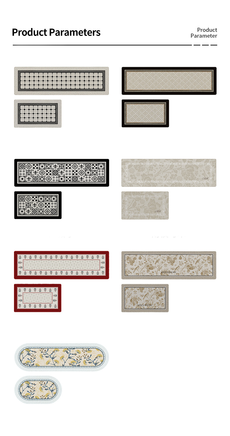 Interlocking Bathroom and Kitchen Floor Mats with Waterproof Polyester Fiber Material