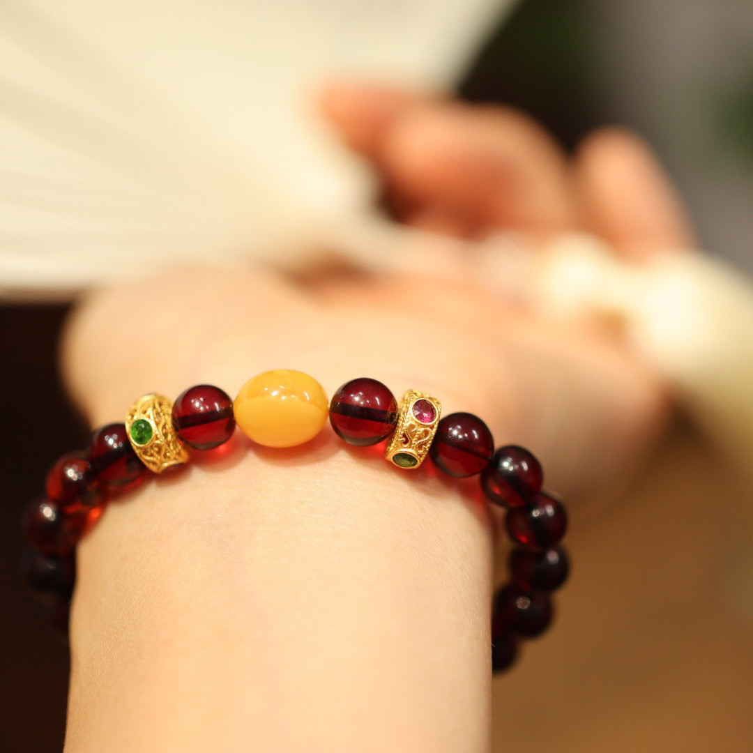 Newest Fashion Design Amber Natural Gemstone Healing Crystal Beads Bracelets Blue Pink Quartz Beaded Bracelet For Women Gifts