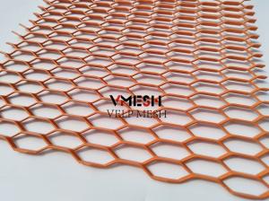 China PVDF Aluminum Expanded Metal Mesh 5.5mm 6.0mm Wall Cladding Ventilated Facades factory