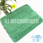 Green Microfiber Wet Mop PadsHard wire drawn coral fleece piped wet mop pad