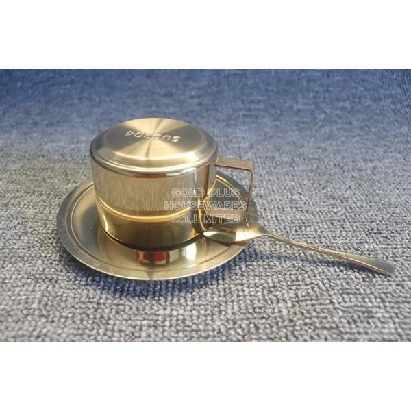 China 200ML Stainless Steel Reusable Milk Tea Cup With Spoon And Plate factory