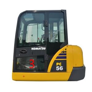 China OEM KOMATSU PC6-7 PC56 Cab Glass Left Door Lower Position NO.3 Window Replacement factory