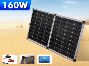 China 160W 200W 400w Foldable Glass Solar Panels Camping Kits factory