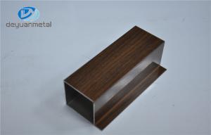 China Wooden Grain Aluminium Window Profiles Aluminum Window Sections With Cutting factory
