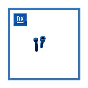 China TA2 Flange Inner Hexagon Titanium Screws Titanium Plated Blue DIN933 M8x10 factory