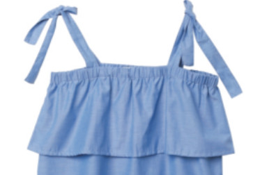 Plain Woven Polyester 80% Cotton 20% Blue Ladies Halter Top
