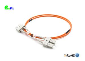 China 1M Orange Multimode SC - SC Fiber Optic Patch Cord OM1 50/125 Duplex 2.0mm LSZH cable factory