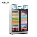 Two Door Upright Cold Drink Showcase Drink Display Chiller For Supermarket