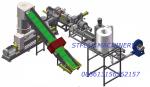 Single Stage Solid Waste Water Ring Cutting HDPE Plastic Granules Extruder
