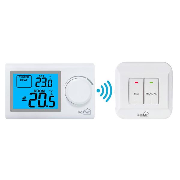 Riseem White Color Wireless Room Thermostat Electronic Heating and Cooling