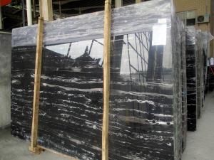 China Portoro Black Marble Slab , Solid Surface Marble Sheets For Walls / Floor factory