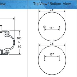 Contitech FS 330-11 647 Convoluted Air Spring With Bumper Single Combo Stud