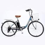 Black 36V 350W Electric City Bike 8 - 10Ah Lithium Battery 26 Inch Wheel