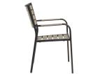 Patio Restaurant Aluminum And Poly Wood Outdoor Black Dining Chairs With Arm