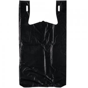 China Black Embossed Heavy Duty T Shirt Bags 0.67 Mil Lightweight High Durability factory